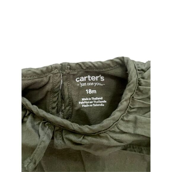 Carter's Baby Ruffle Blouse and Floral Pant Outfit Set 2 Pc Size 18 M Green Blue - Picture 3 of 6